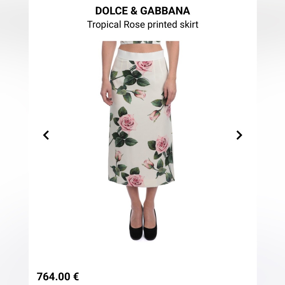 Dolce & Gabbana White Cream Midi Pencil Skirt